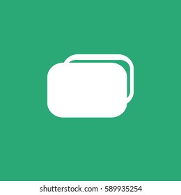Electrical appliance. White vector icon. Logo or emblem. Turquoise background. Purse.