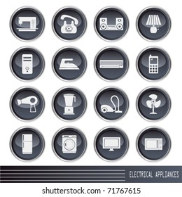 Electrical Appliances Icons Set. Illustration vector