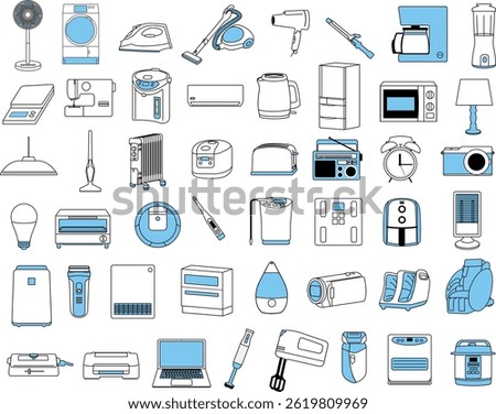 Electrical appliances illustration material set