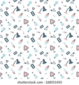 electrical appliances and light bulbs pattern