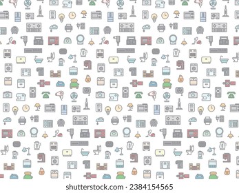 Electrical appliances pattern wallpaper illustration