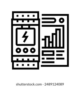 electrical audit line icon vector. electrical audit sign. isolated contour symbol black illustration