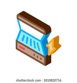 electrical bbq icon vector. isometric electrical bbq sign. color isolated symbol illustration