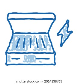 electrical bbq sketch icon vector. Hand drawn blue doodle line art electrical bbq sign. isolated symbol illustration