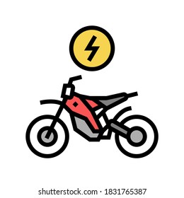 vector de icono de color de bicicleta eléctrica. señal de bicicleta eléctrica. ilustración de símbolo aislado