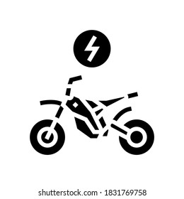 vector de icono de glifo de bicicleta eléctrica. señal de bicicleta eléctrica. símbolo de contorno aislado ilustración negra