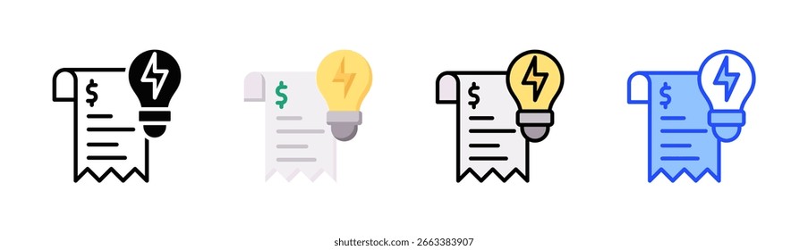 Electrical Bill Icon Element For Design