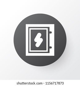 Electrical board icon symbol. Premium quality isolated electric box element in trendy style.