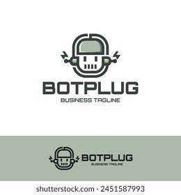 electrical bot plug logo vector