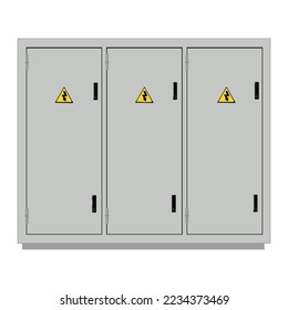 Elektrische Box, industrielle elektrische Bedienpult. Unterstation. Vektorbild