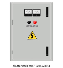 Electrical box, industrial electrical control panel.   vector image