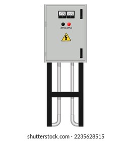 Electrical box, industrial electrical control panel.   vector image