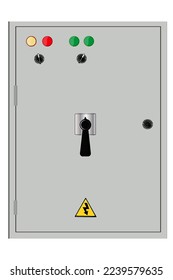 Electrical box, industrial electrical control panel. Substation. Vector image	