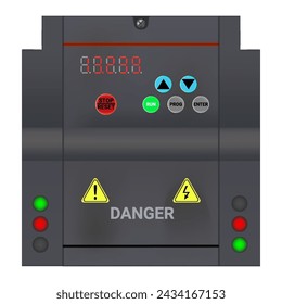 Electrical box, industrial electrical control panel. A frequency converter.