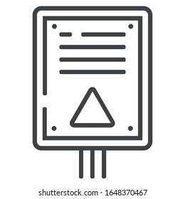 Icono de línea de caja eléctrica en fondo blanco