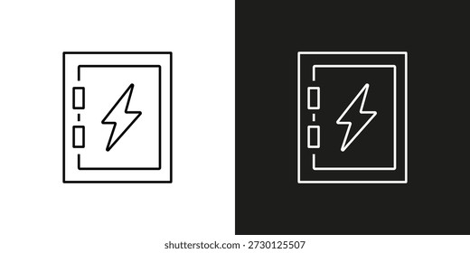Electrical box or panel - vector editable line icon.