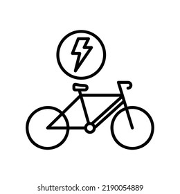 Electrical Bycicle Icon Black Outline Style Stock Vector (Royalty Free ...