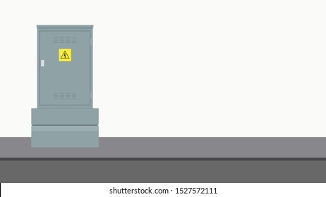 Electrical cabinet cartoon vector. free space for text. wallpaper. copy space.