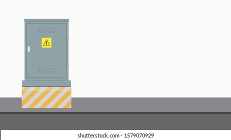 Electrical cabinet cartoon vector. free space for text. wallpaper. copy space.