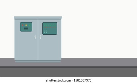 Electrical cabinet cartoon vector. free space for text. wallpaper. copy space. switch box.
