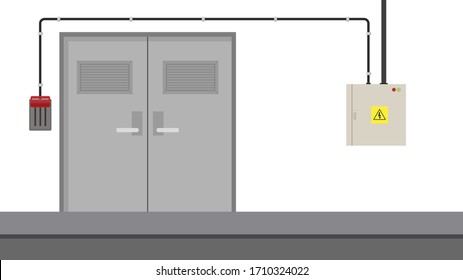 Electrical cabinet cartoon vector. free space for text. wallpaper. copy space.