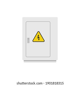 Vector de caricatura del gabinete eléctrico. espacio libre para texto.