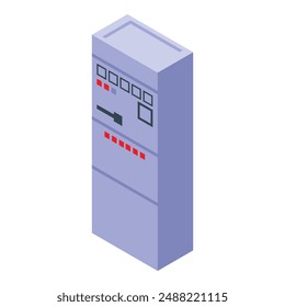 Electrical cabinet distributing electricity featuring multiple buttons and switches