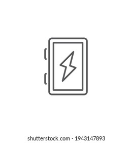 Icono de gabinete eléctrico aislado en fondo blanco. Establezca los iconos con los botones cuadrados coloridos. Ilustración vectorial