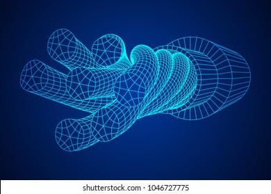 Electrical cable cleared wire. Wireframe low poly mesh vector illustration