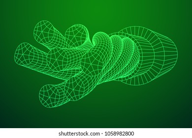 Electrical cable cleared wire. Wireframe low poly mesh vector illustration