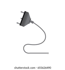  electrical cable or lead and power plug socket. vector illustration