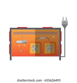  electrical cable or lead and power plug socket. vector illustration