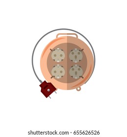  electrical cable or lead and power plug socket. vector illustration