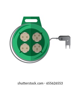  electrical cable or lead and power plug socket. vector illustration