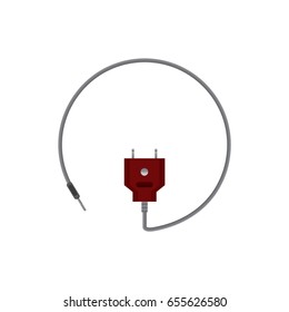  electrical cable or lead and power plug socket. vector illustration