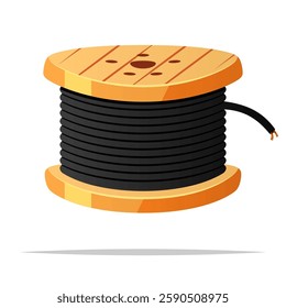 Electrical cable spool vector isolated illustration