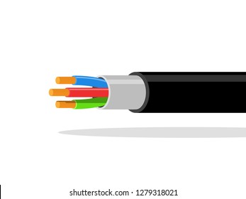 Electrical cable with varieties of electric wire illustration vector icon