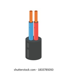 Electrical cable wire different amperage. cable wire vector.