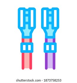 cables eléctricos con el vector de iconos de color de los contactos. cables eléctricos con la señal de contactos. ilustración de símbolo aislado