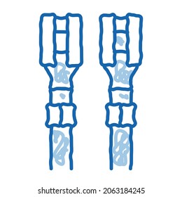 electrical cables with contacts sketch icon vector. Hand drawn blue doodle line art electrical cables with contacts sign. isolated symbol illustration