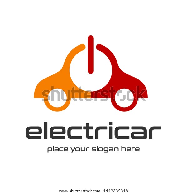 Electrical car\
vector logo template with plug\
symbol.