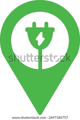 Electrical charging location icon logo isolated. Location for charging icon. Vector illustration