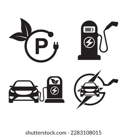 electrical charging station icon logo