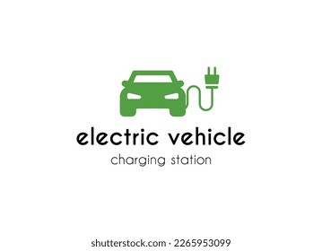 Electrical charging station logo design template.