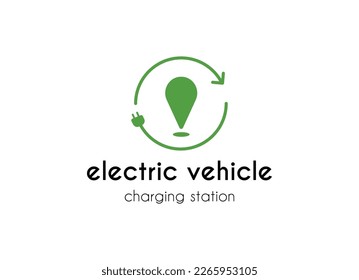 Electrical charging station logo design template.