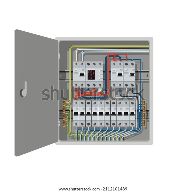 Electrical circuit breakers are
installed in the electrical control panel. Wires are connected to
residual current circuit breakers and voltage monitoring
relay.