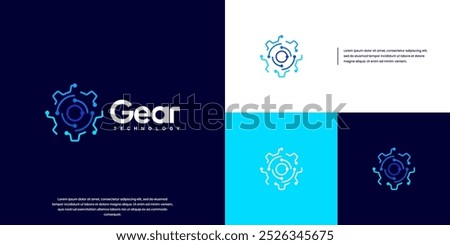 electrical circuit gear shape, modern technology, repair service, vector graphic design.