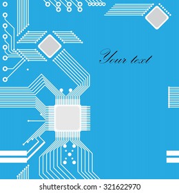 Electrical circuit -  greeting card. Vector illustration