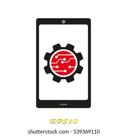 Electrical circuit magnifier icon vector illustration EPS 10