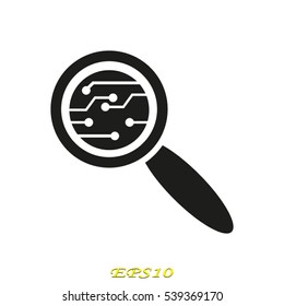 Electrical circuit magnifier icon vector illustration EPS 10